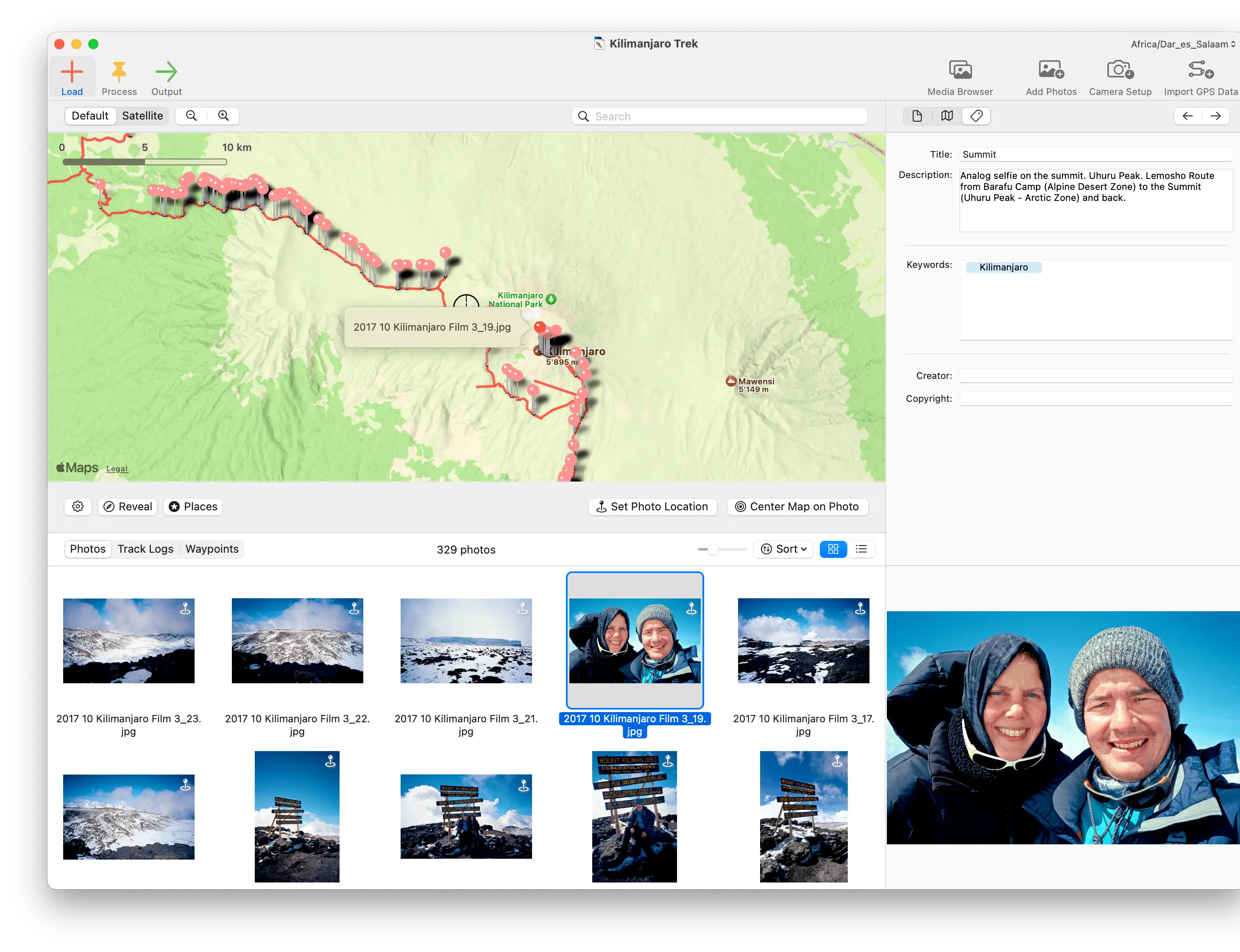 Screenshot: Geotag photos on Mac